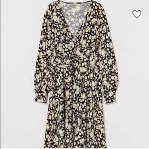 H&M floral wrap style midi dress XS NWT